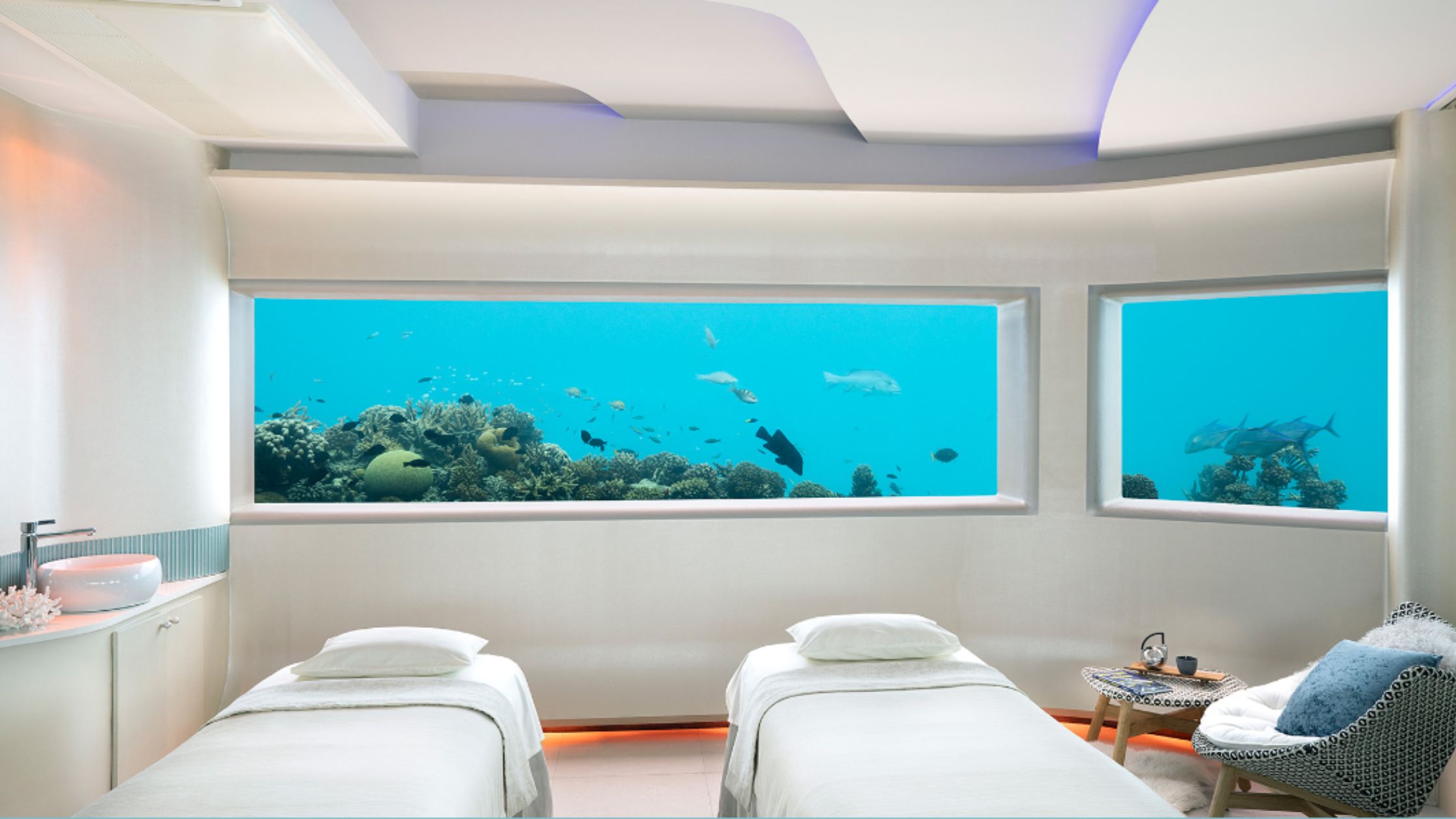 Explore Worlds First Underwater Spa In The Maldives At Huvafen Fushi